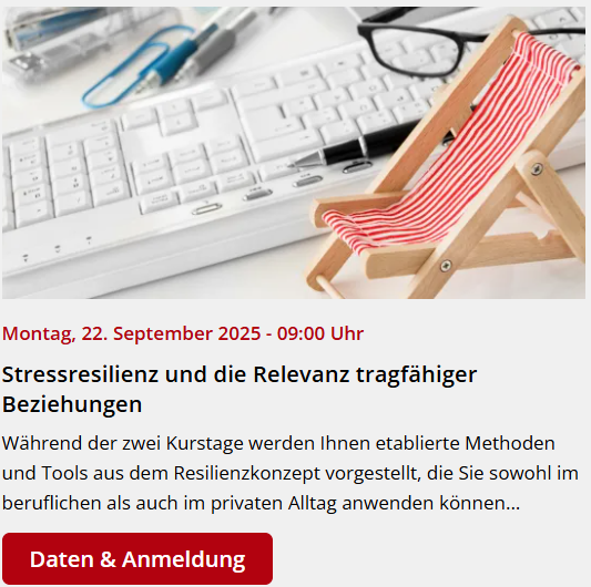 Resilienz stärken, Stress abbauen Kurse